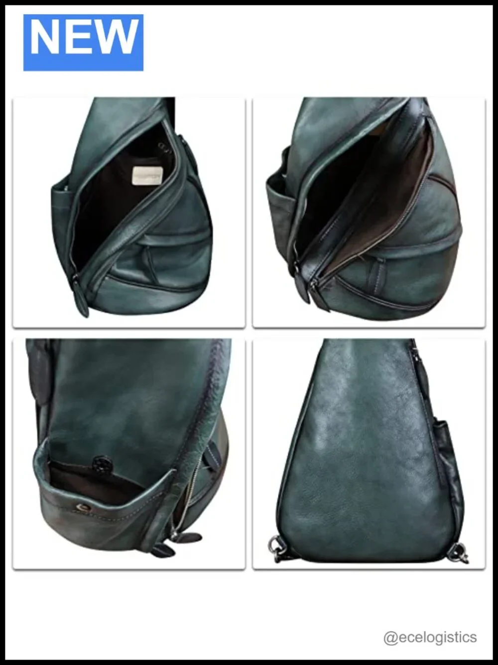 Genuine Leather Sling Bag Crossbody Backpack Chest Bag
